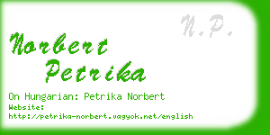 norbert petrika business card